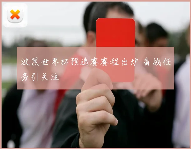 波黑世界杯预选赛赛程出炉 备战任务引关注